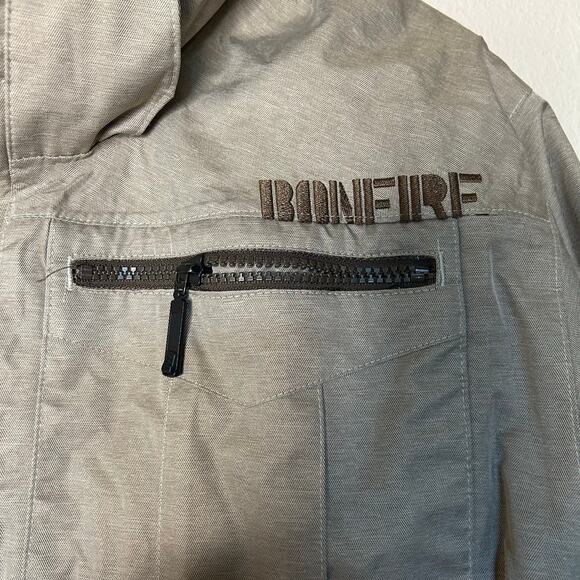 Bonfire Jacket Size L Snowboard Ski Soft Shell Lightweight Hooded Taupe‎ - Picture 6 of 13